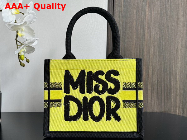 Dior Small Dior Book Tote Two Tone Green and Blue Miss Dior Graffiti Embroidery Replica