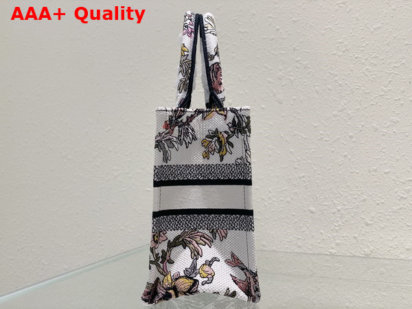 Dior Small Dior Book Tote White Multicolor Dior Jardin Botanique Embroidery Replica