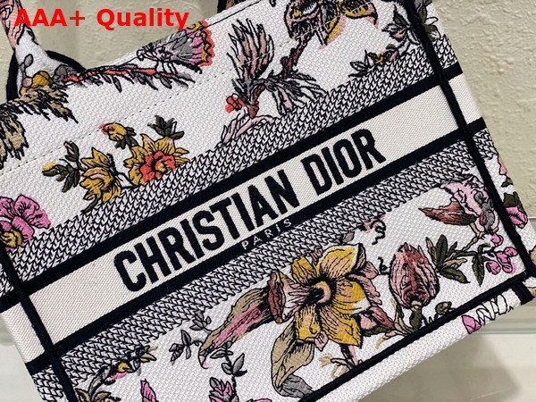 Dior Small Dior Book Tote White Multicolor Dior Jardin Botanique Embroidery Replica