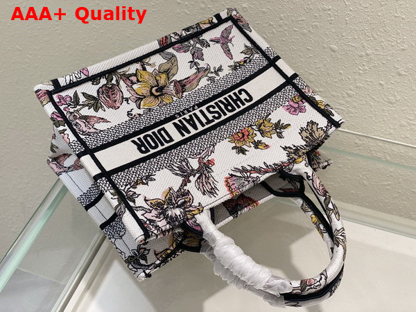 Dior Small Dior Book Tote White Multicolor Dior Jardin Botanique Embroidery Replica