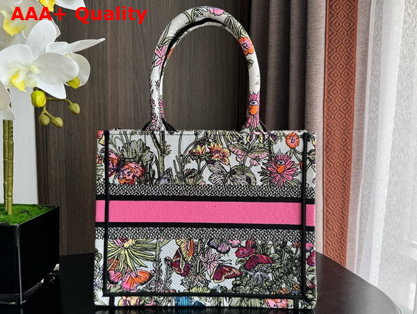 Dior Small Dior Book Tote White Multicolor Mexico Millefiori Embroidery Replica