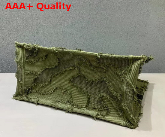 Dior Small Dior Book Tote in Green Camouflage Embroidered Canvas Replica