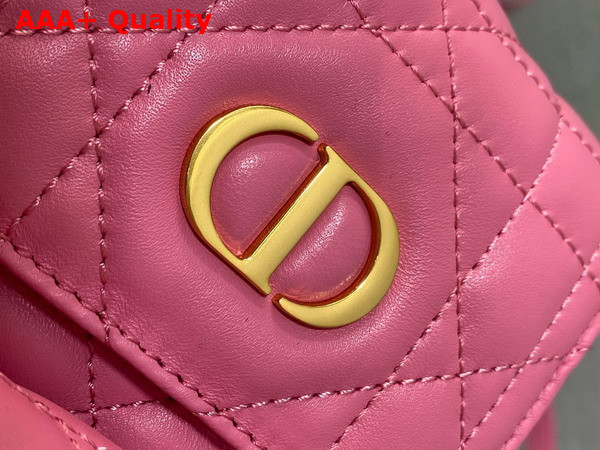 Dior Small Dior Caro Backpack in Pink Macrocannage Lambskin Replica