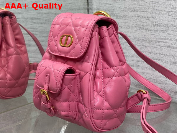 Dior Small Dior Caro Backpack in Pink Macrocannage Lambskin Replica