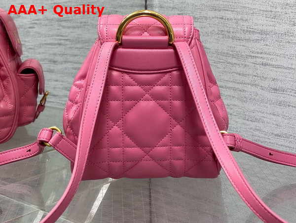 Dior Small Dior Caro Backpack in Pink Macrocannage Lambskin Replica