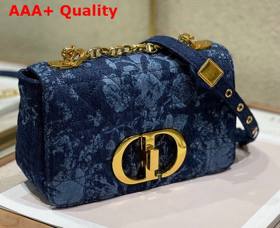 Dior Small Dior Caro Bag Blue Dior Flowers Cannage Denim Replica