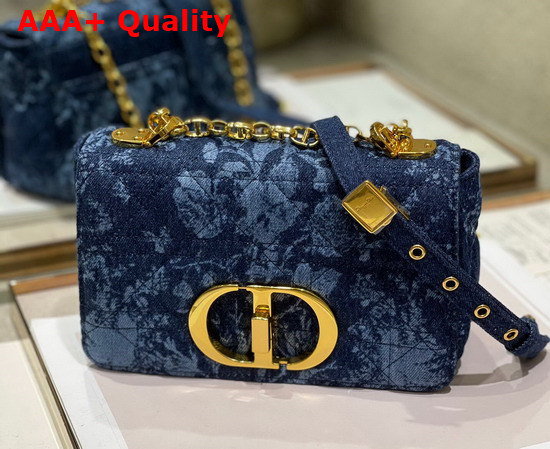 Dior Small Dior Caro Bag Blue Dior Flowers Cannage Denim Replica