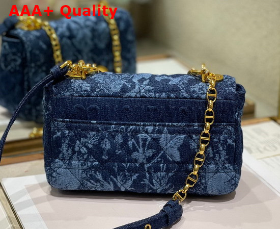 Dior Small Dior Caro Bag Blue Dior Flowers Cannage Denim Replica