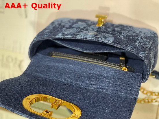 Dior Small Dior Caro Bag Blue Dior Flowers Cannage Denim Replica