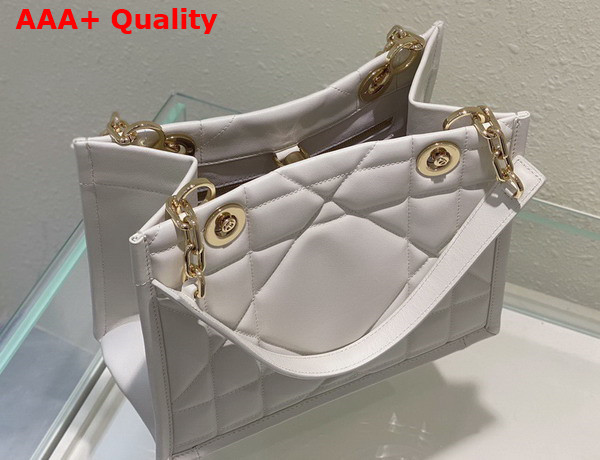 Dior Small Dior Essential Tote Bag Latte Archicannage Calfskin Replica