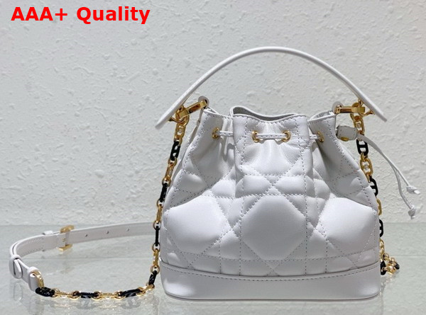 Dior Small Dior Jolie Bucket Bag Latte Macrocannage Calfskin Replica