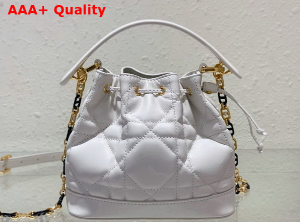 Dior Small Dior Jolie Bucket Bag Latte Macrocannage Calfskin Replica