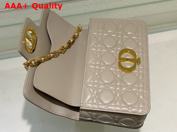 Dior Small Dior Jolie Top Handle Bag Powder Beige Cannage Calfskin Replica