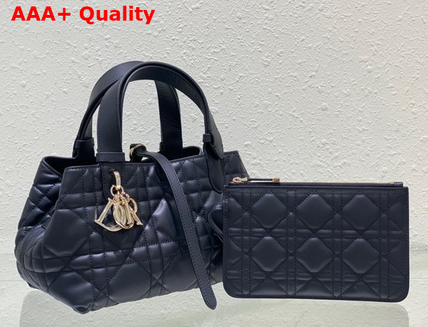 Dior Small Dior Toujours Bag Black Macrocannage Calfskin Replica