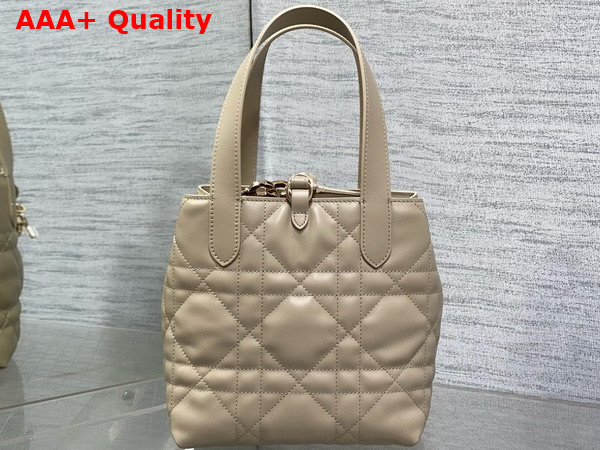 Dior Small Dior Toujours Vertical Bag in Powder Beige Macrocannage Calfskin Replica