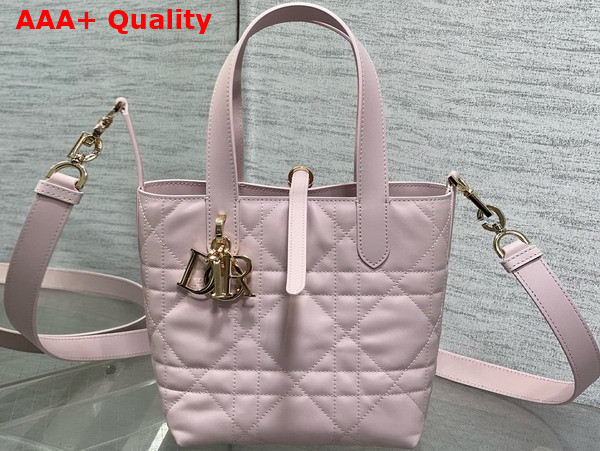 Dior Small Dior Toujours Vertical Bag in Powder Pink Macrocannage Calfskin Replica