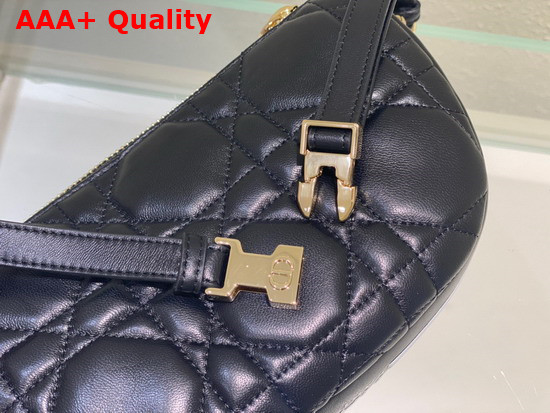 Dior Small Dior Vibe Hobo Bag Black Cannage Lambskin Replica