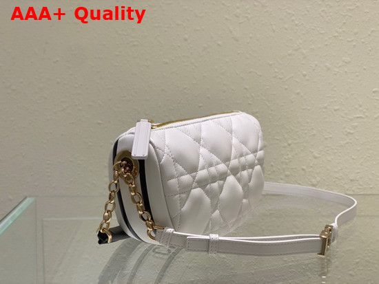 Dior Small Dior Vibe Hobo Bag White Cannage Lambskin Replica