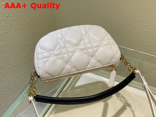 Dior Small Dior Vibe Hobo Bag White Cannage Lambskin Replica