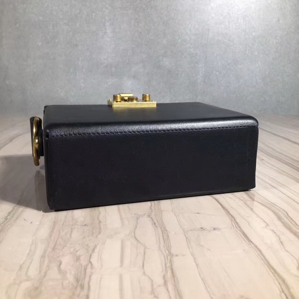 Dior Small Dioraddict Lockbox Bag in Smooth Black Calfskin For Sale