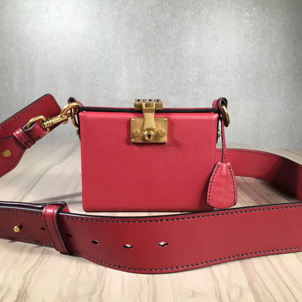 Dior Small Dioraddict Lockbox Bag in Smooth Red Calfskin For Sale