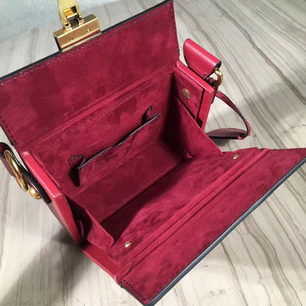 Dior Small Dioraddict Lockbox Bag in Smooth Red Calfskin For Sale