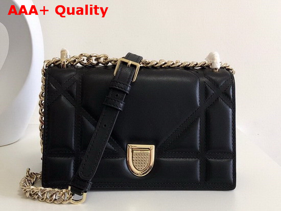 Dior Small Diorama Bag in Black Quilted Lambskin with Large Cannage Motif Replica