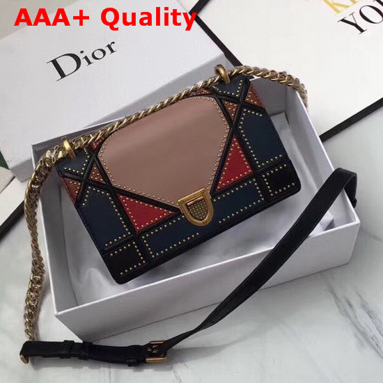 Dior Small Diorama Bag in Multi Coloured Patchwork Lambskin Replica