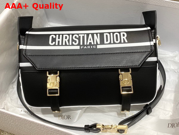 Dior Small Diorcamp Bag Black and White Smooth Calfskin Replica