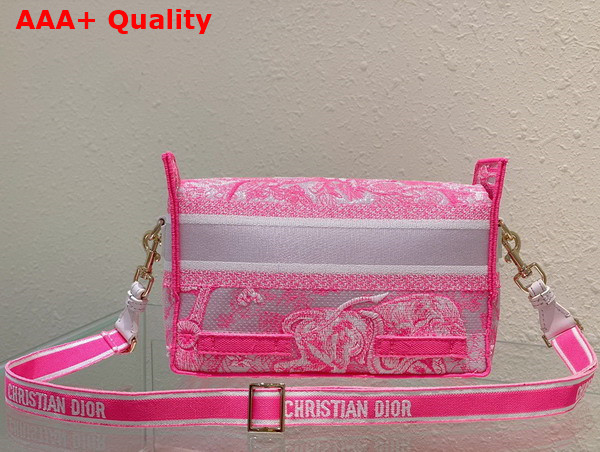 Dior Small Diorcamp Bag Transparent Canvas with Fluorescent Pink Toile de Jouy Embroidery Replica