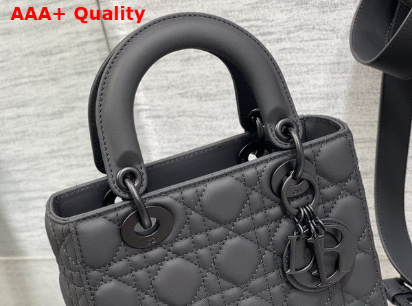 Dior Small Lady Dior Bag in Black Ultramatte Cannage Calfskin Replica