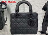 Dior Small Lady Dior Bag in Black Ultramatte Cannage Calfskin Replica