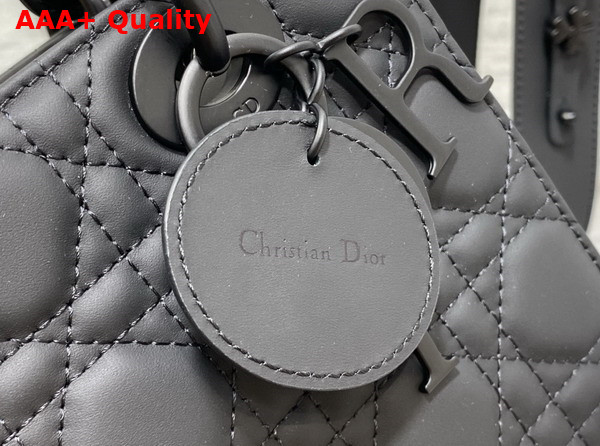 Dior Small Lady Dior Bag in Black Ultramatte Cannage Calfskin Replica