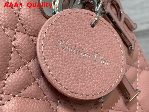 Dior Small Lady Dior Bag in Pink Grained Cannage Calfskin Silver Hardware Replica