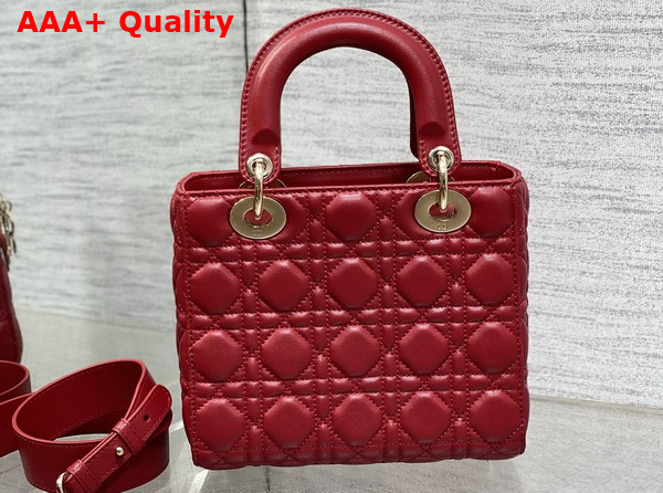 Dior Small Lady Dior My ABCdior Bag in Amaryllis Red Cannage Lambskin Replica