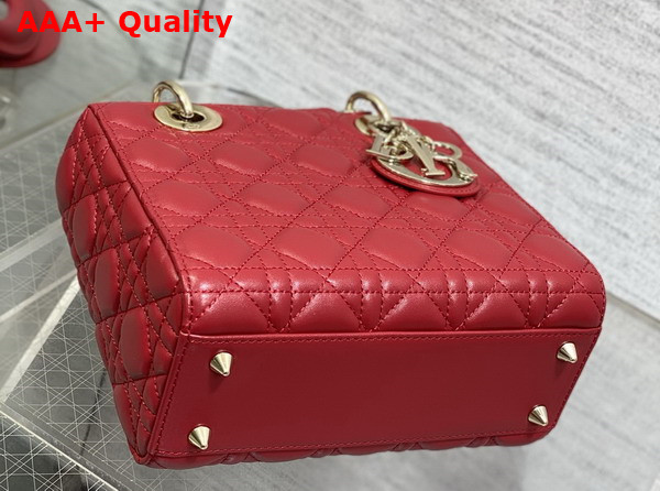 Dior Small Lady Dior My ABCdior Bag in Amaryllis Red Cannage Lambskin Replica