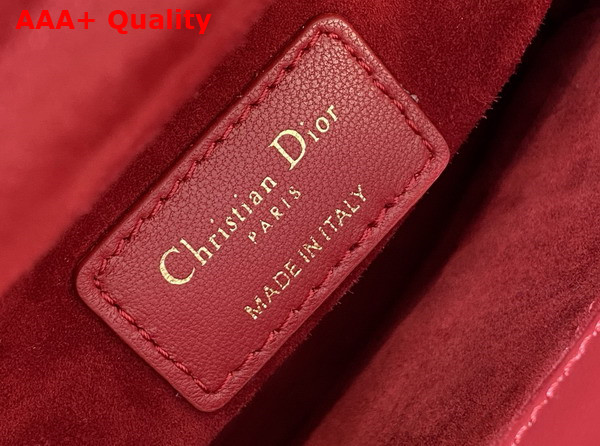 Dior Small Lady Dior My ABCdior Bag in Amaryllis Red Cannage Lambskin Replica