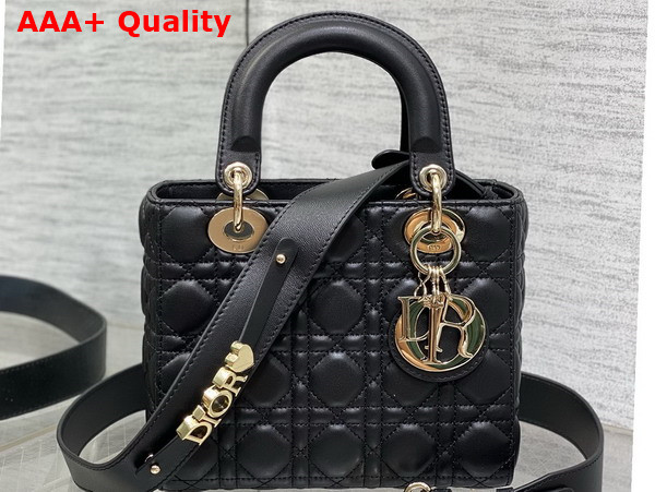 Dior Small Lady Dior My ABCdior Bag in Black Cannage Lambskin Replica