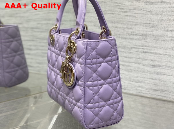 Dior Small Lady Dior My ABCdior Bag in Lilac Cannage Lambskin Replica