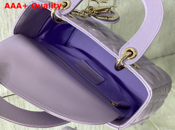 Dior Small Lady Dior My ABCdior Bag in Lilac Cannage Lambskin Replica