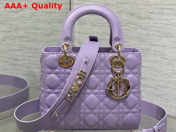 Dior Small Lady Dior My ABCdior Bag in Lilac Cannage Lambskin Replica