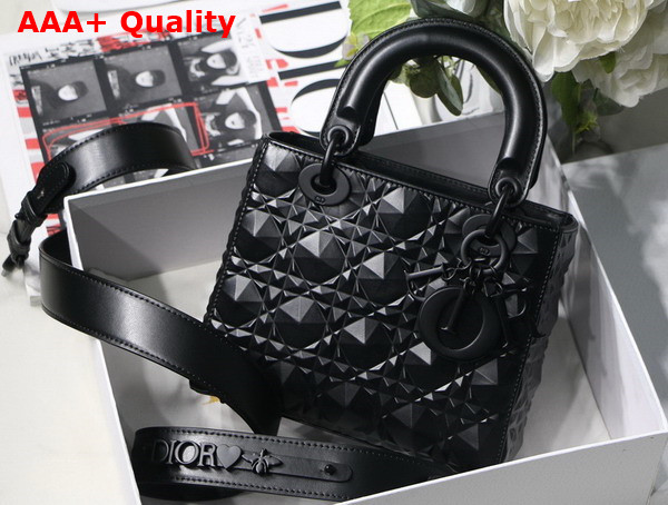 Dior Small Lady Dior My Abcdior Bag Black Cannage Calfskin with Diamond Motif Replica