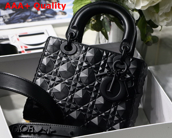 Dior Small Lady Dior My Abcdior Bag Black Cannage Calfskin with Diamond Motif Replica