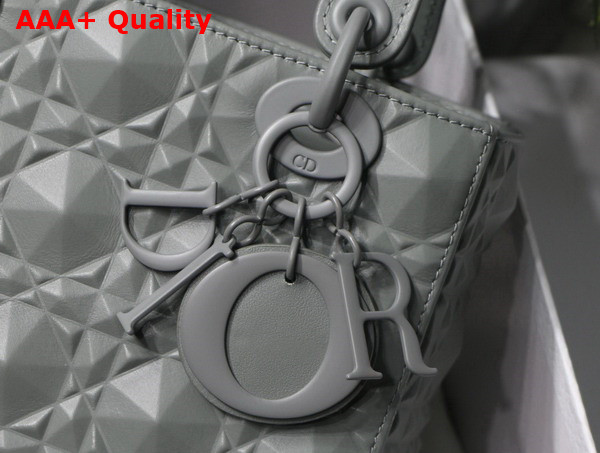 Dior Small Lady Dior My Abcdior Bag Gray Cannage Calfskin with Diamond Motif Replica