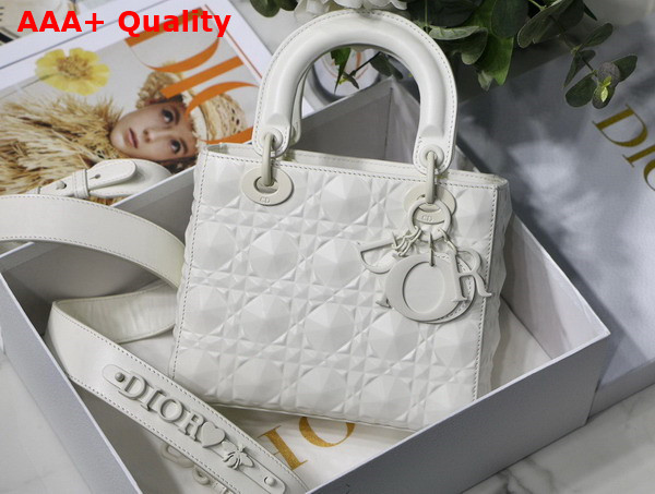 Dior Small Lady Dior My Abcdior Bag Latte Cannage Calfskin with Diamond Motif Replica