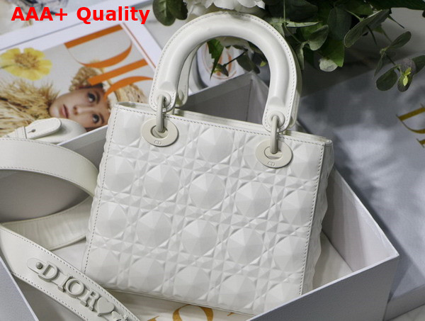 Dior Small Lady Dior My Abcdior Bag Latte Cannage Calfskin with Diamond Motif Replica