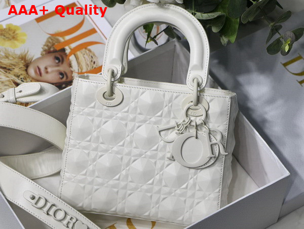 Dior Small Lady Dior My Abcdior Bag Latte Cannage Calfskin with Diamond Motif Replica