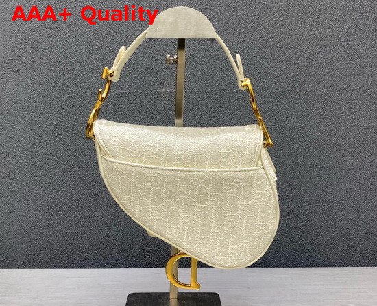 Dior Small Saddle Bag in White Dior Oblique Jacquard Canvas Replica