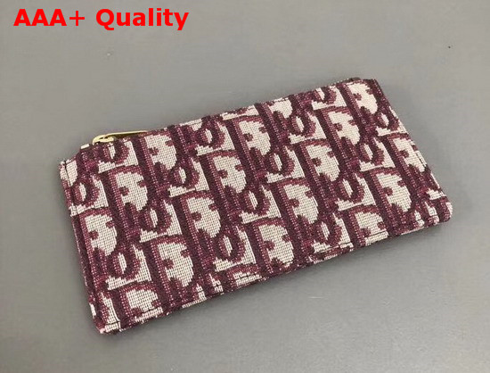 Dior Small Saddle Wallet on Chain Clutch in Burgundy Dior Oblique Jacquard Canvas Replica