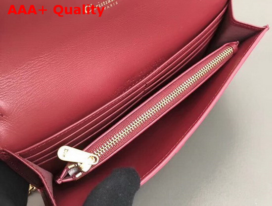 Dior Small Saddle Wallet on Chain Clutch in Red Calfskin Replica